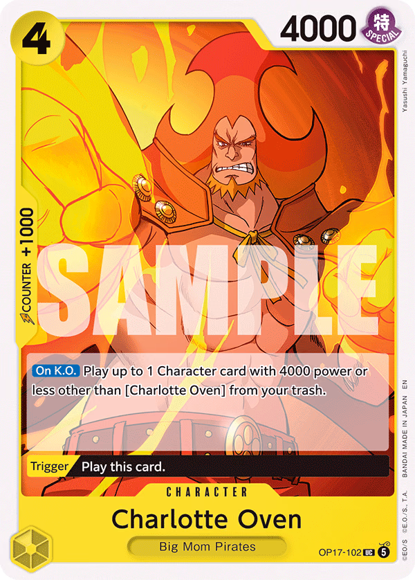 Charlotte Oven One Piece card (OP17-102, The World's Strongest Warriors)