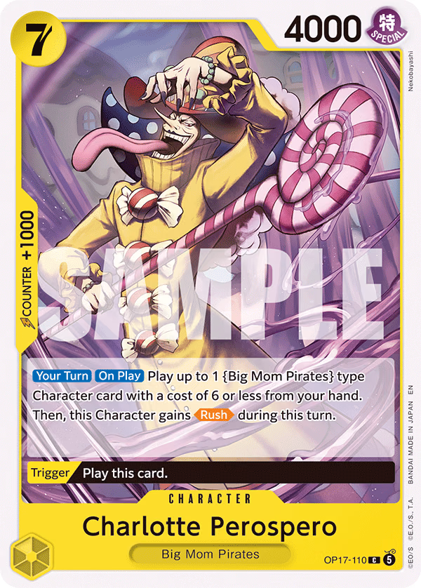 Charlotte Perospero One Piece card (OP17-110, The World's Strongest Warriors)