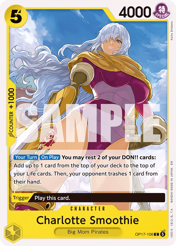 Charlotte Smoothie One Piece card (OP17-106, The World's Strongest Warriors)