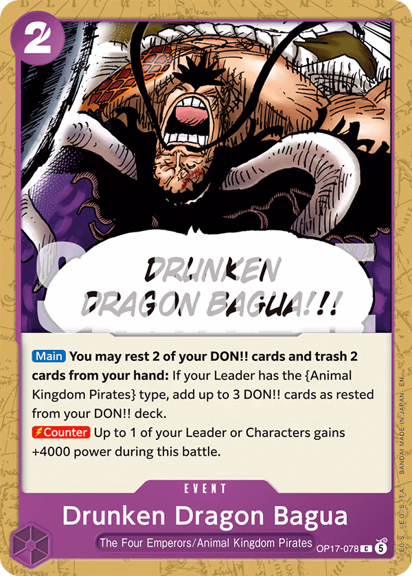 Drunken Dragon Bagua One Piece card (OP17-078, The World's Strongest Warriors)