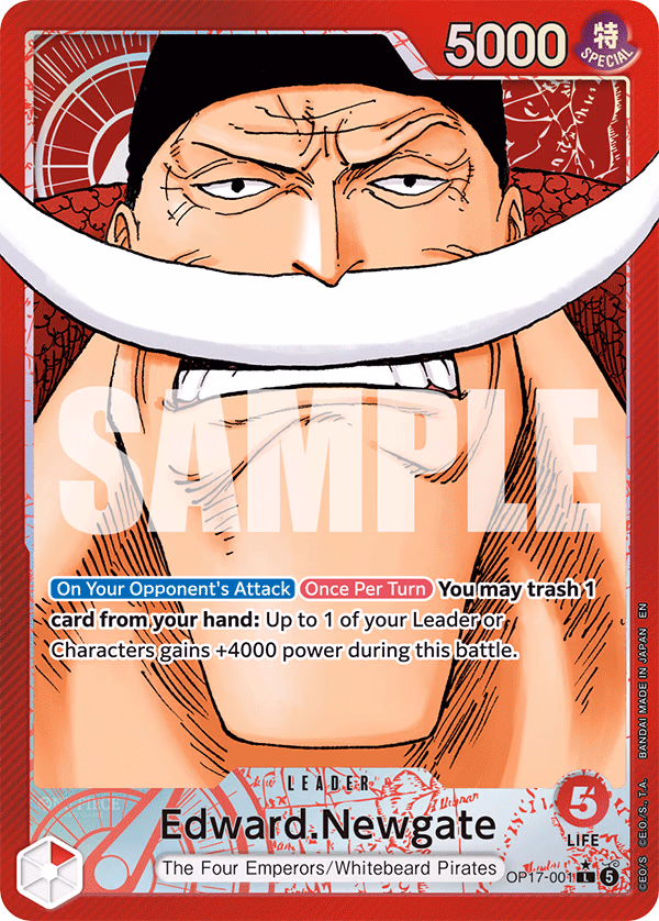 Edward.Newgate (Alternate Art) One Piece card (OP17-001, The World's Strongest Warriors)