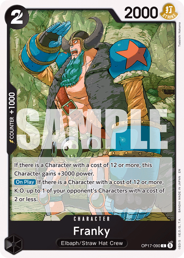 Franky One Piece card (OP17-090, The World's Strongest Warriors)