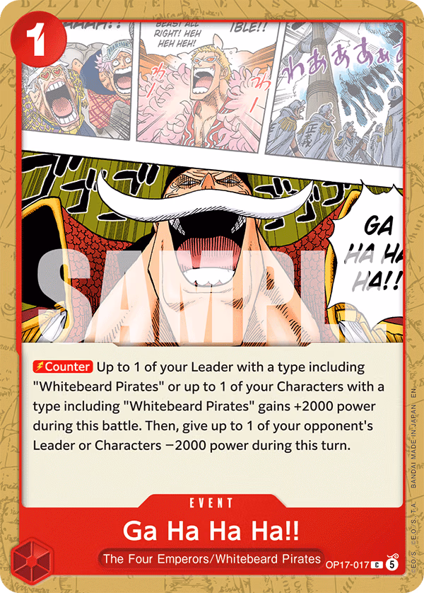 Ga Ha Ha Ha!! One Piece card (OP17-017, The World's Strongest Warriors)