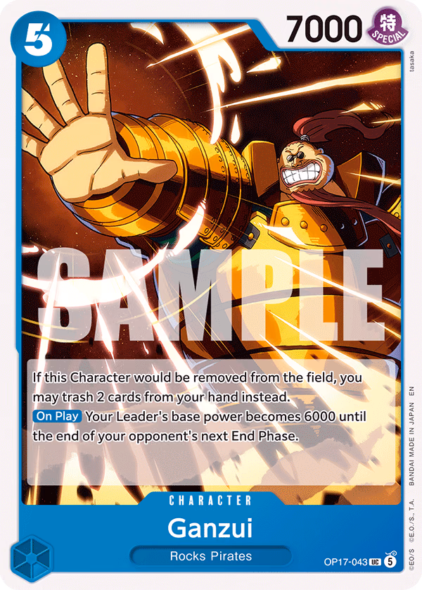 Ganzui One Piece card (OP17-043, The World's Strongest Warriors)