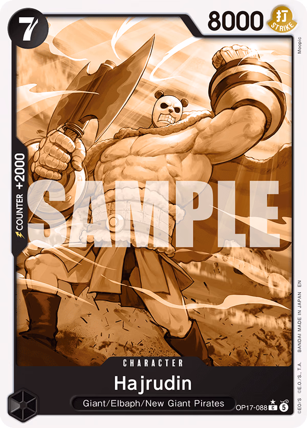 Hajrudin (Pandaman Art) One Piece card (OP17-088, The World's Strongest Warriors)