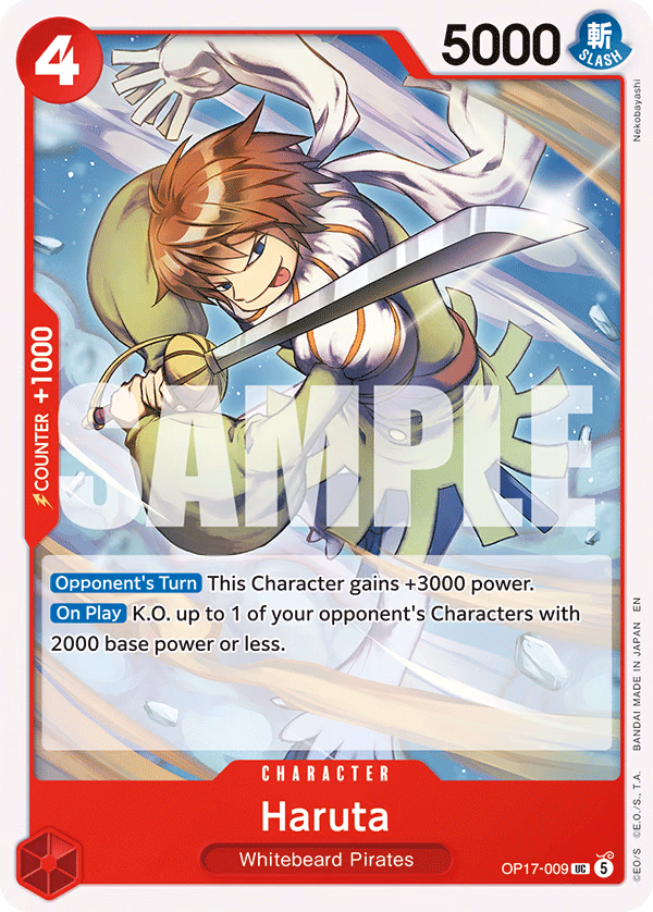 Haruta One Piece card (OP17-009, The World's Strongest Warriors)