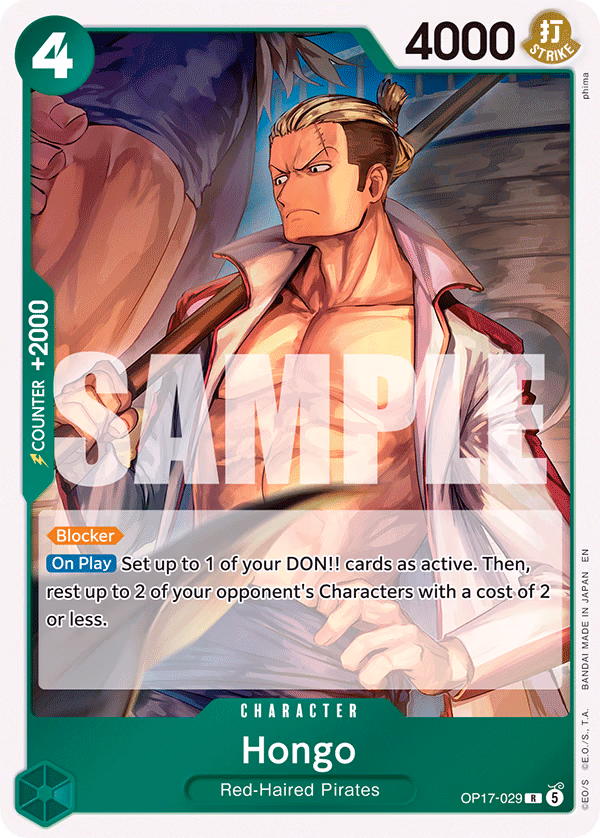 Hongo One Piece card (OP17-029, The World's Strongest Warriors)