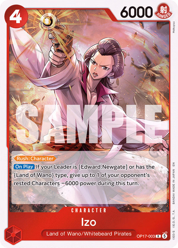 Izo One Piece card (OP17-003, The World's Strongest Warriors)