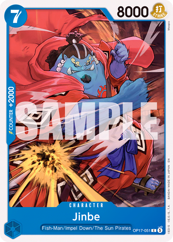 Jinbe One Piece card (OP17-051, The World's Strongest Warriors)