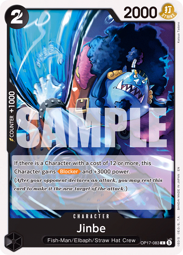 Jinbe One Piece card (OP17-083, The World's Strongest Warriors)