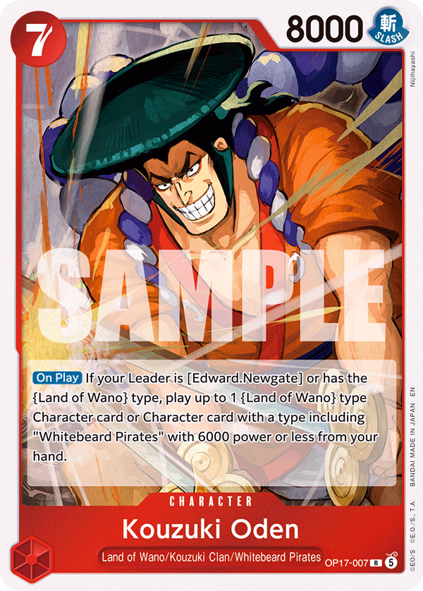 Kouzuki Oden One Piece card (OP17-007, The World's Strongest Warriors)