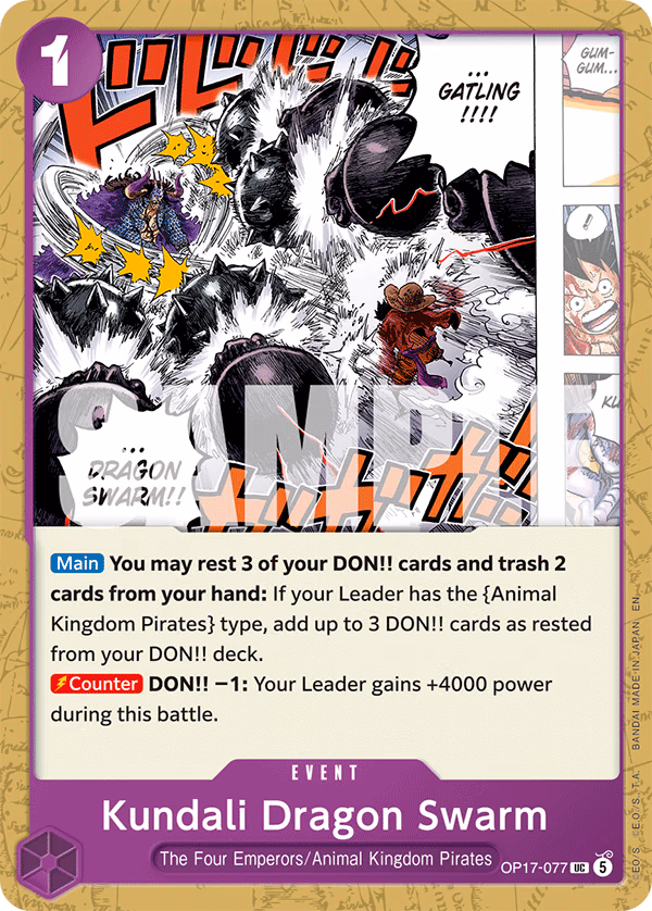 Kundali Dragon Swarm One Piece card (OP17-077, The World's Strongest Warriors)