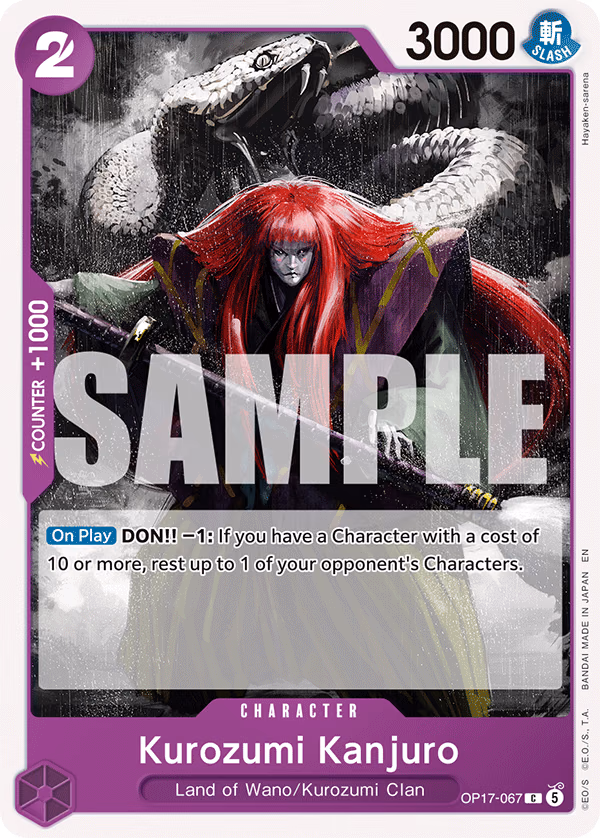 Kurozumi Kanjuro One Piece card (OP17-067, The World's Strongest Warriors)
