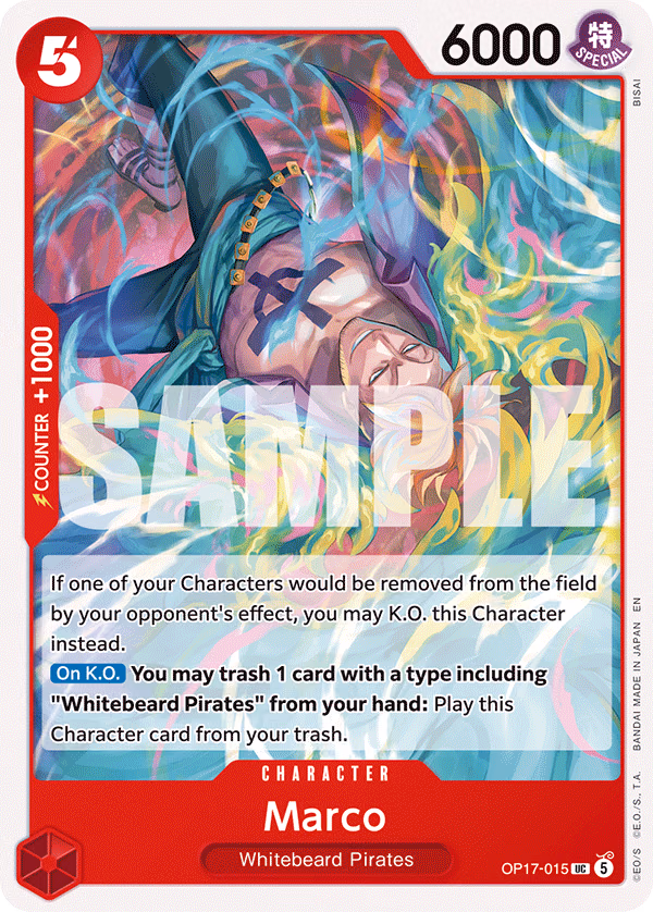 Marco One Piece card (OP17-015, The World's Strongest Warriors)