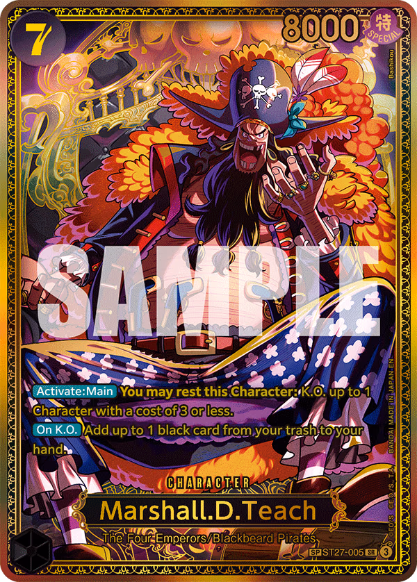 Marshall.D.Teach (SP Card) One Piece card (ST27-005, The World's Strongest Warriors)