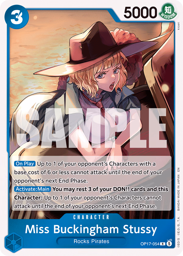 Miss Buckingham Stussy One Piece card (OP17-054, The World's Strongest Warriors)