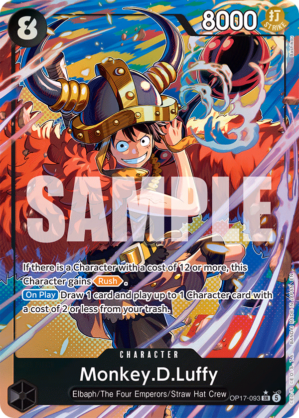 Monkey.D.Luffy (Alternate Art) One Piece card (OP17-093, The World's Strongest Warriors)