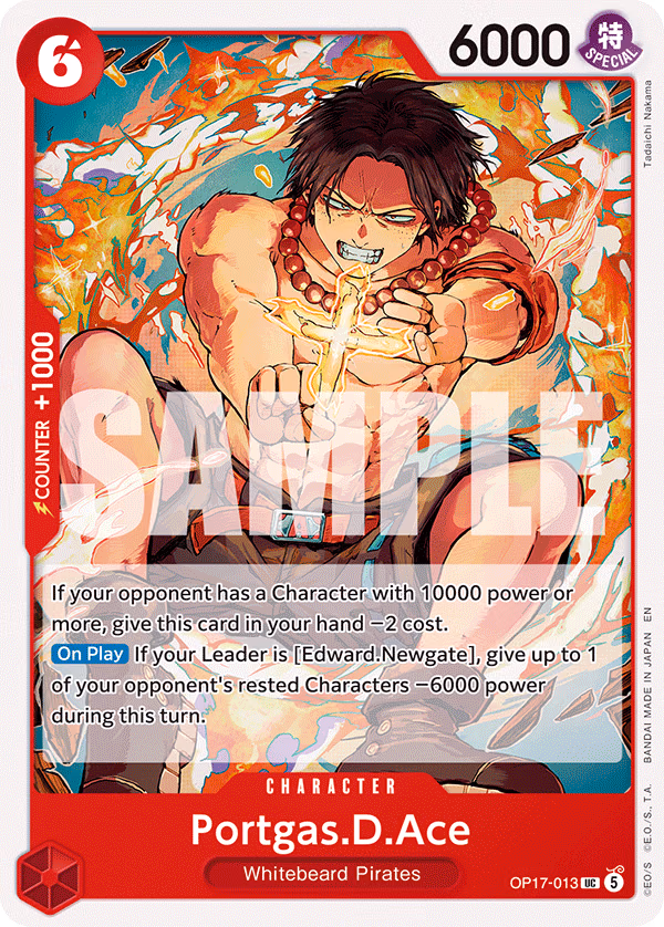 Portgas.D.Ace One Piece card (OP17-013, The World's Strongest Warriors)