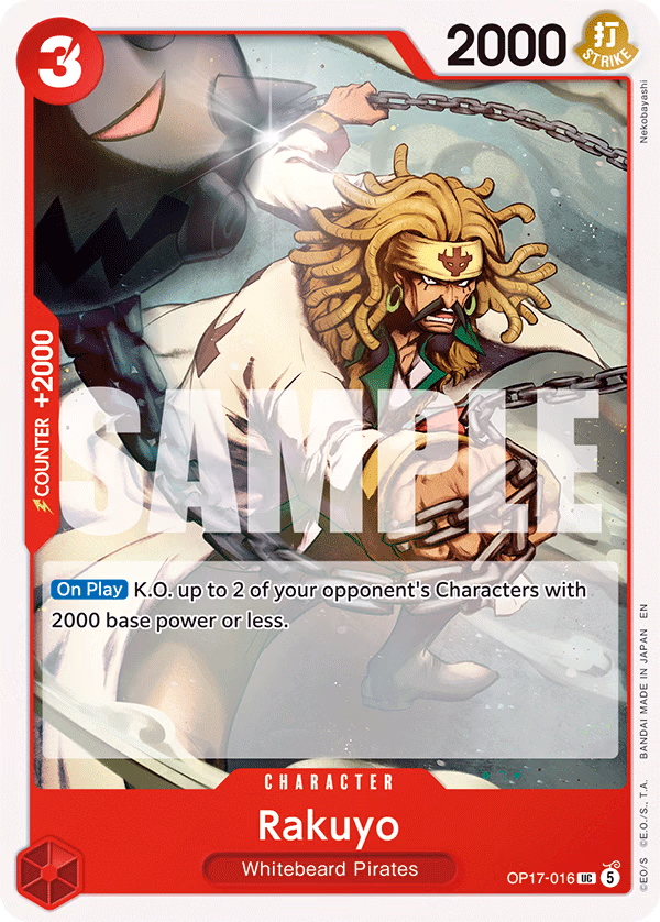 Rakuyo One Piece card (OP17-016, The World's Strongest Warriors)