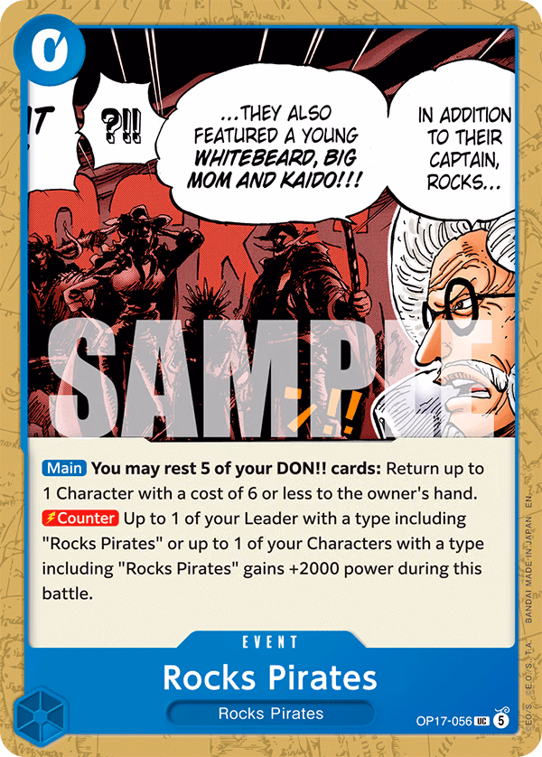 Rocks Pirates One Piece card (OP17-056, The World's Strongest Warriors)