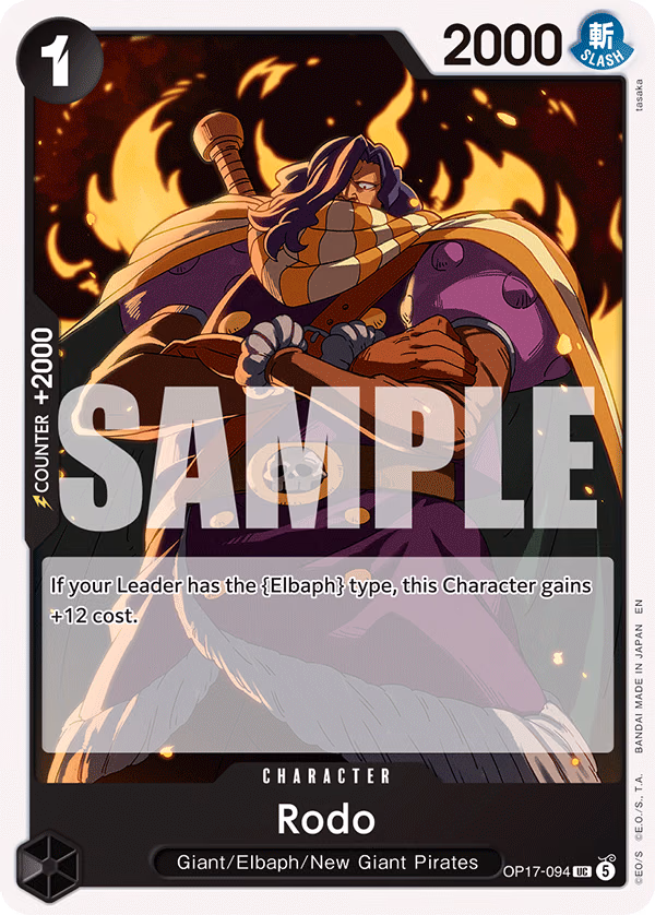 Rodo One Piece card (OP17-094, The World's Strongest Warriors)