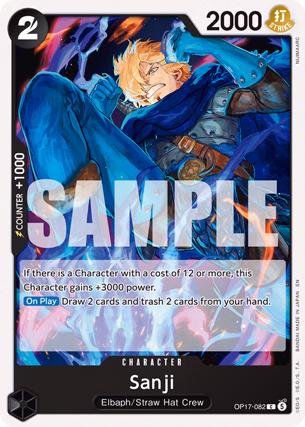 Sanji One Piece card (OP17-082, The World's Strongest Warriors)