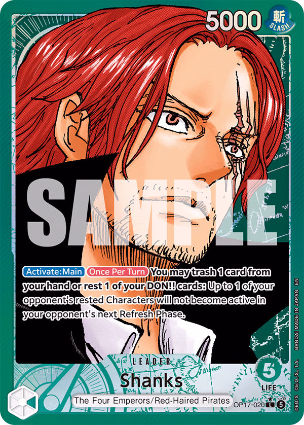 Shanks (Alternate Art) One Piece card (OP17-020, The World's Strongest Warriors)