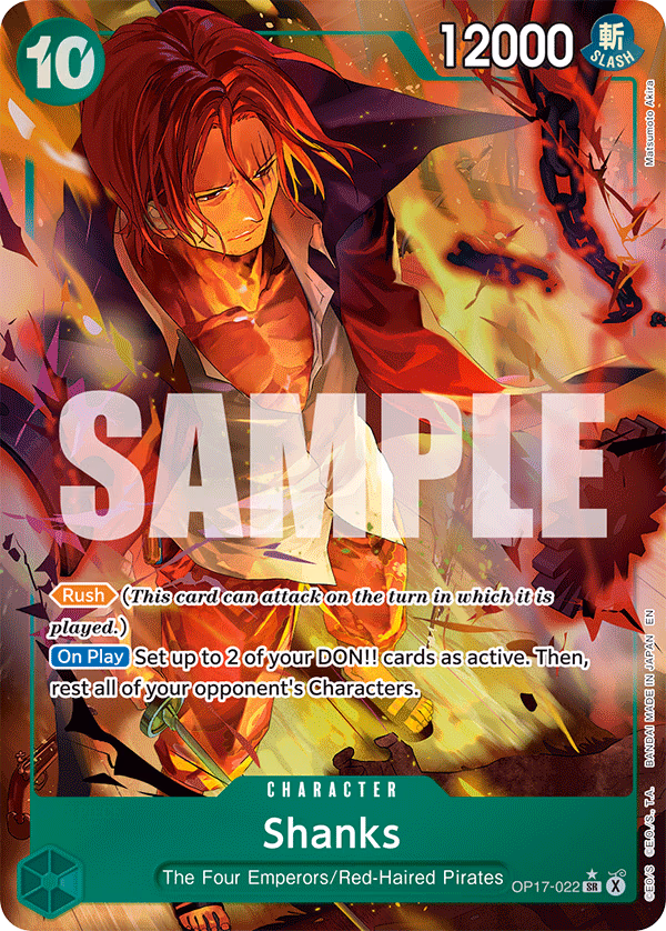 Shanks (Alternate Art) One Piece card (OP17-022, The World's Strongest Warriors)