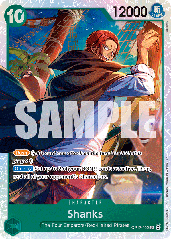Shanks One Piece card (OP17-022, The World's Strongest Warriors)