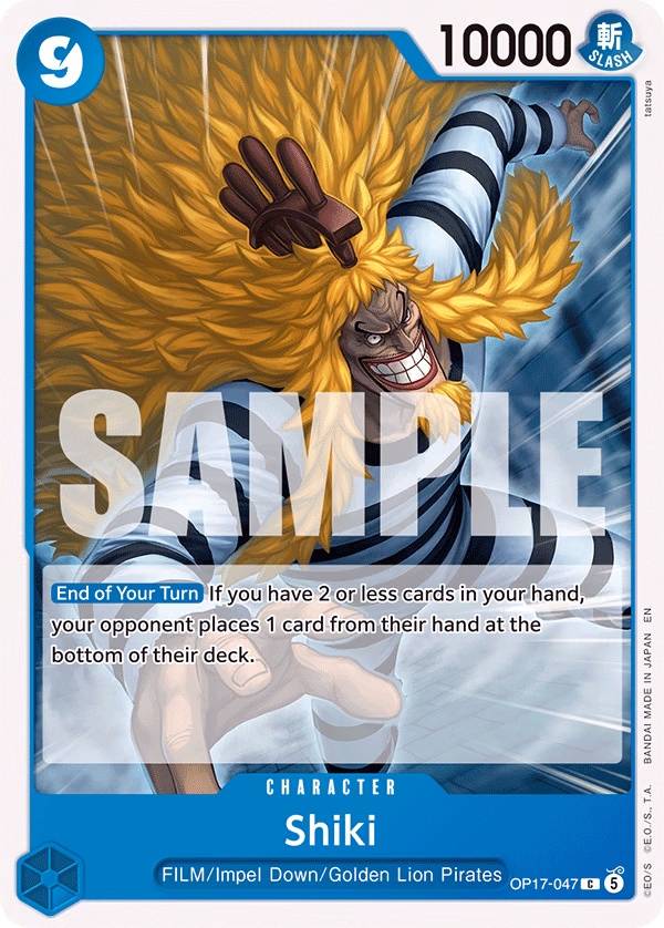 Shiki One Piece card (OP17-047, The World's Strongest Warriors)