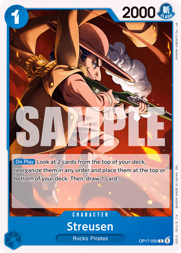 Streusen One Piece card (OP17-050, The World's Strongest Warriors)