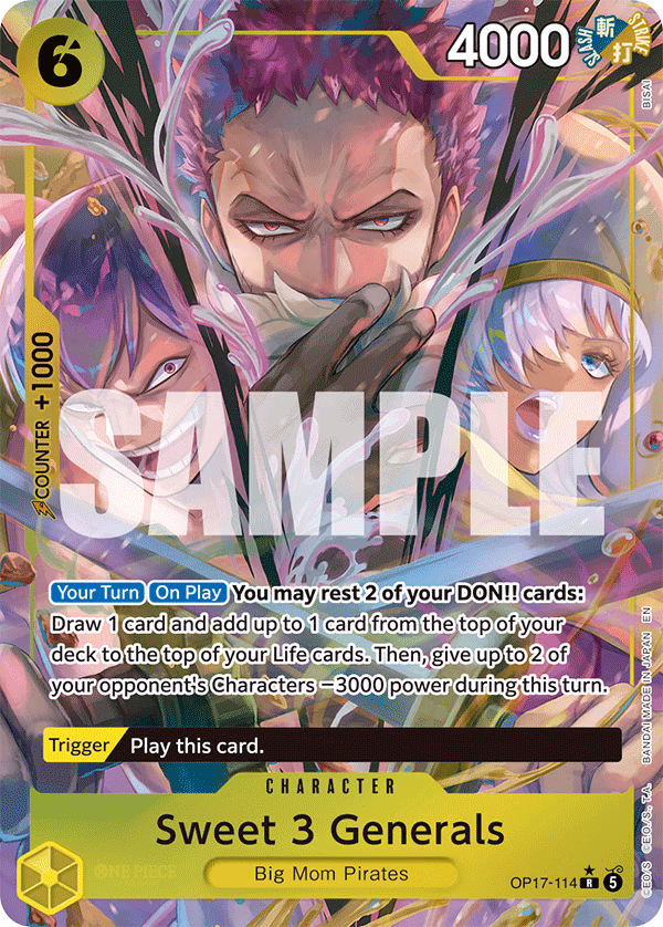 Sweet 3 Generals (Alternate Art) One Piece card (OP17-114, The World's Strongest Warriors)