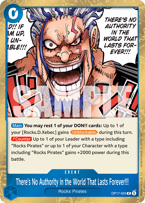 There's No Authority in the World That Lasts Forever!!! One Piece card (OP17-055, The World's Strongest Warriors)