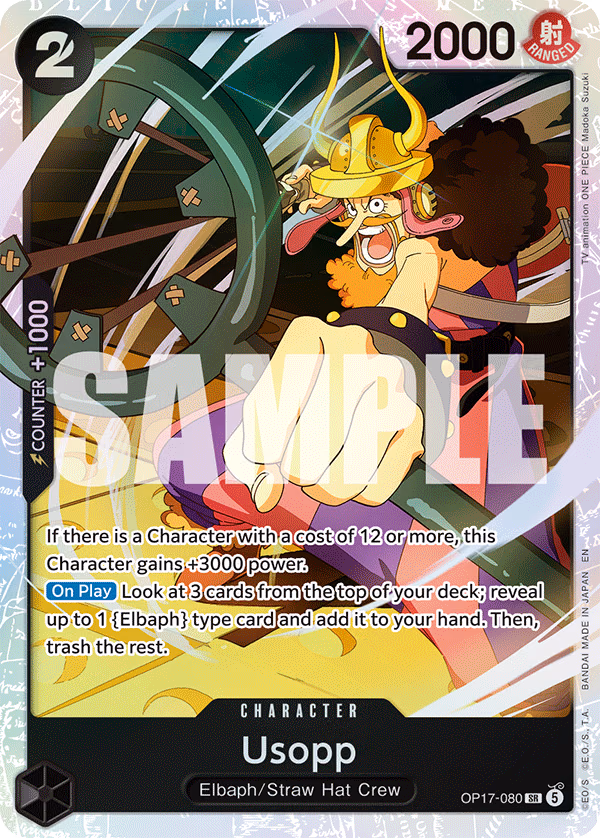 Usopp One Piece card (OP17-080, The World's Strongest Warriors)