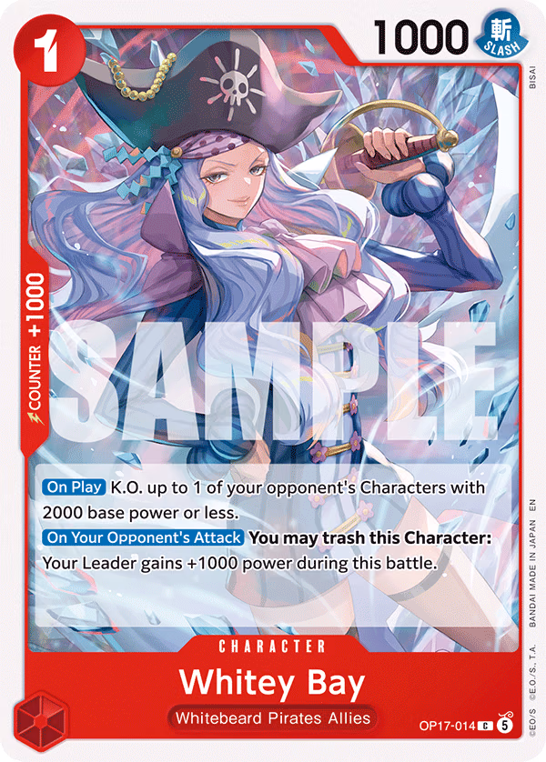Whitey Bay One Piece card (OP17-014, The World's Strongest Warriors)