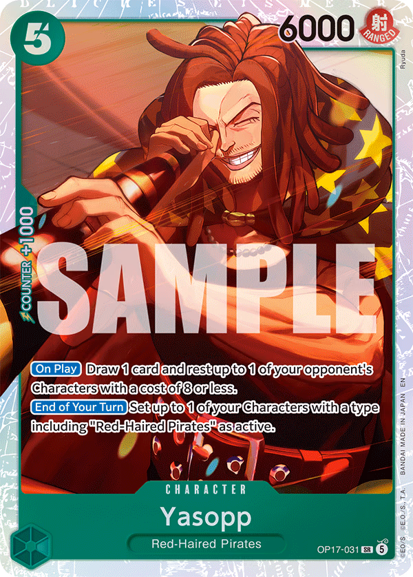 Yasopp One Piece card (OP17-031, The World's Strongest Warriors)