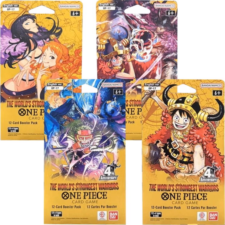 One Piece The World's Strongest Warriors Sleeved Booster Pack Art Bundle [Set of 4]