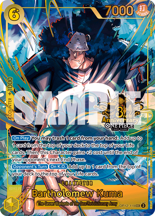 Bartholomew Kuma (Japanese Version 3rd Anniversary Set) One Piece card (OP12-119, Other Product Cards)