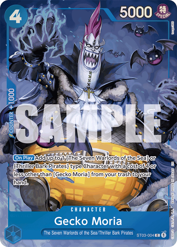 Gecko Moria (Seven Warlords of the Sea Binder Set) One Piece card (ST03-004, Other Product Cards)
