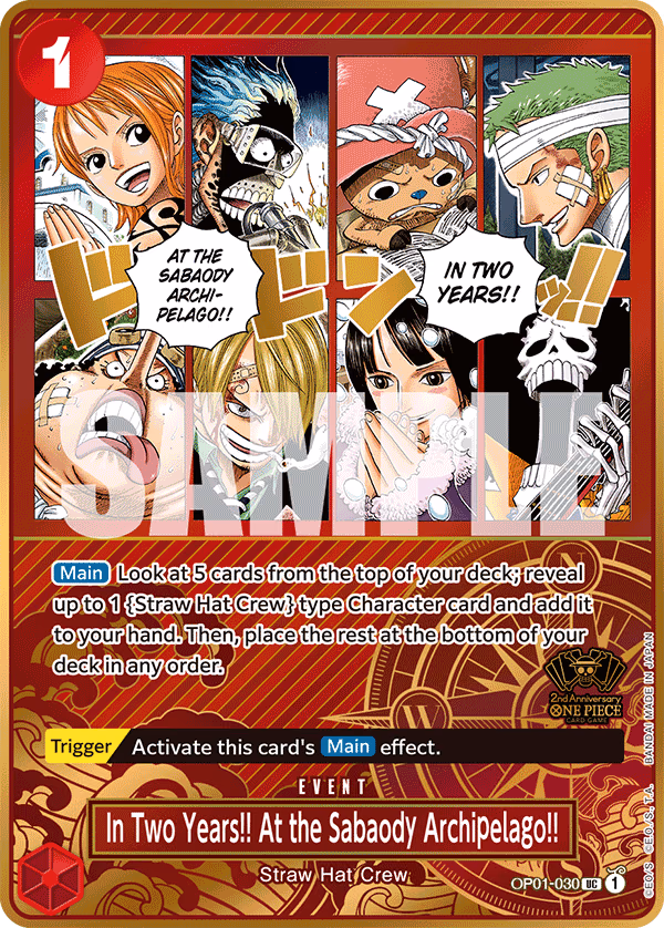 In Two Years!! At the Sabaody Archipelago!! (One Piece Japanese Version 2nd Anniversary Set) One Piece card (OP01-030, Other Product Cards)