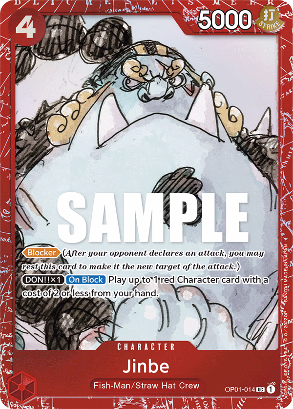 Jinbe (Premium Card Collection -ONE PIECE FILM RED Edition-) One Piece card (OP01-014, Other Product Cards)