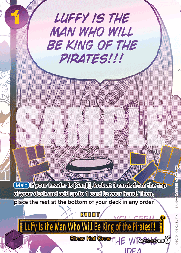 Luffy Is the Man Who Will Be King of the Pirates!!! (Japanese Version 3rd Anniversary Set) One Piece card (OP12-079, Other Product Cards)