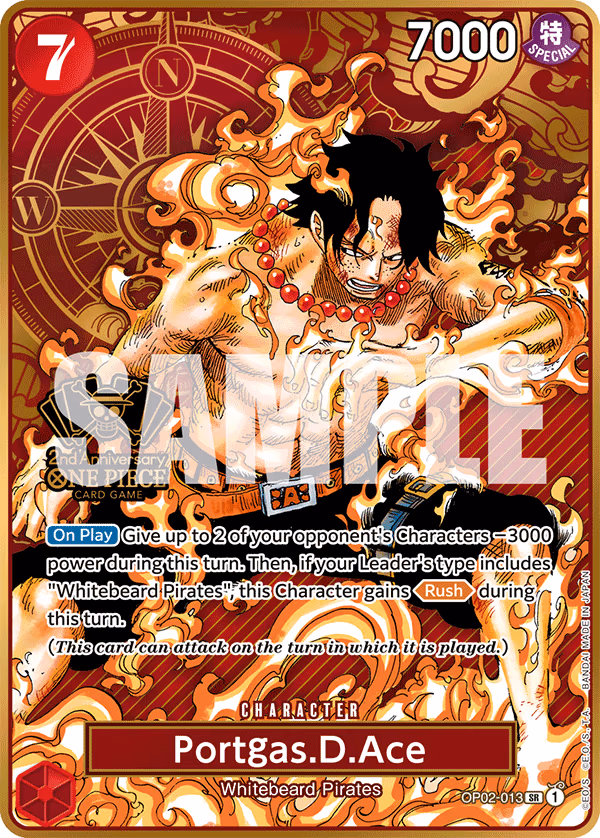 Portgas.D.Ace (One Piece Japanese Version 2nd Anniversary Set) One Piece card (OP02-013, Other Product Cards)