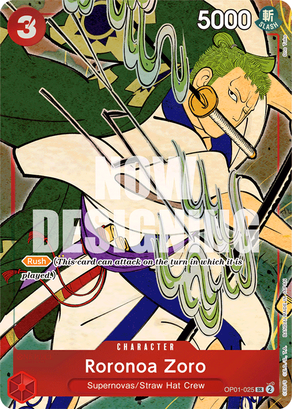 Roronoa Zoro (English Version 1st Anniversary Set) One Piece card (OP01-025, Other Product Cards)