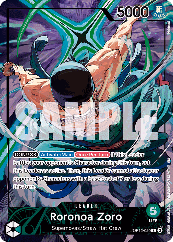 Roronoa Zoro (Official Playmat Limited Edition Vol.4) One Piece card (OP12-020, Other Product Cards)