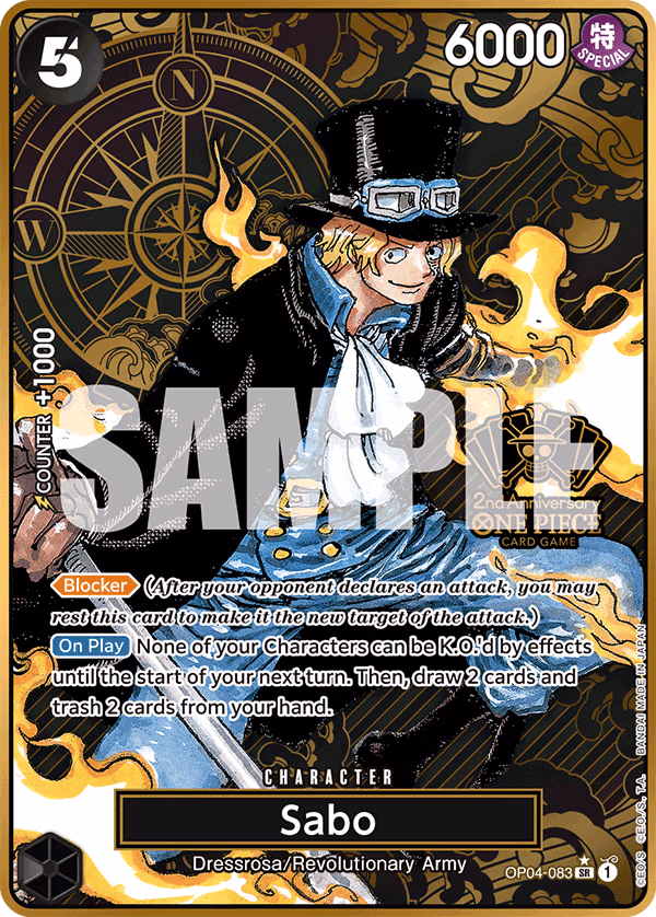 Sabo (One Piece Japanese Version 2nd Anniversary Set) One Piece card (OP04-083, Other Product Cards)