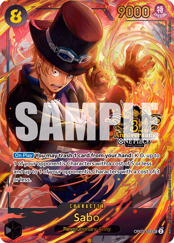 Sabo (Japanese Version 3rd Anniversary Set) One Piece card (OP07-118, Other Product Cards)