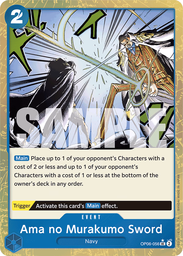 Ama no Murakumo Sword (Jolly Roger Foil) One Piece card (OP06-056, Premium Booster -The Best-)