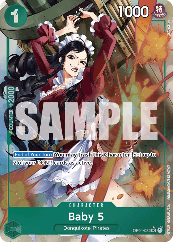 Baby 5 (Jolly Roger Foil) One Piece card (OP04-032, Premium Booster -The Best-)