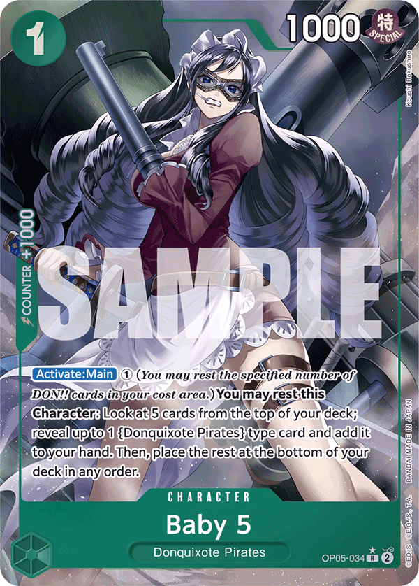 Baby 5 (Alternate Art) One Piece card (OP05-034, Premium Booster -The Best-)